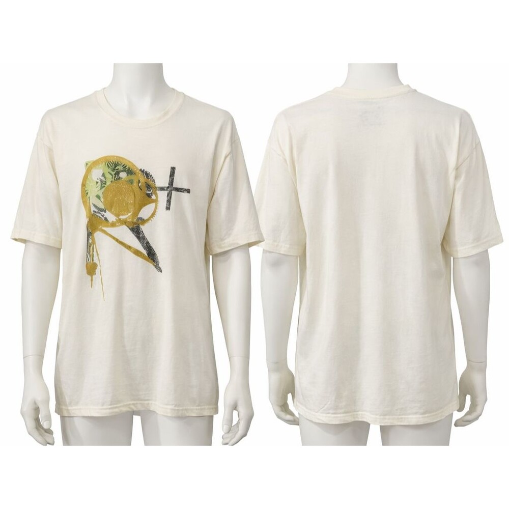Rocawear R+ T-Shirt Men's XL Beige/Gold Graphic Print Short Sleeve Y2K 90s